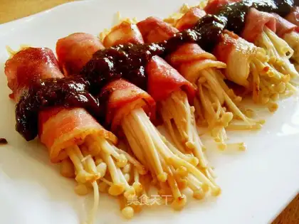 Bacon pins and mushrooms