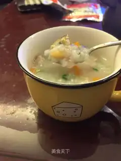 Skinny meat and vegetable congee