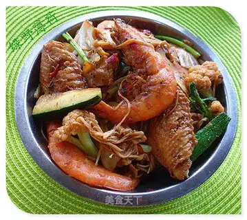 Hot chicken fin shrimp