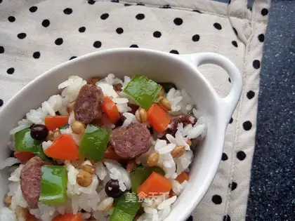 Blue sausage rice