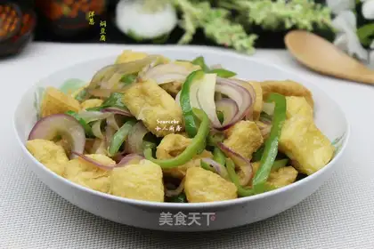Onion pepper tofu
