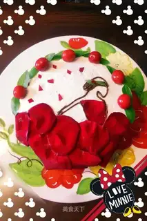 Romantic red dress cake