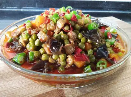 Peas roasted meat