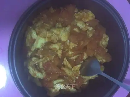 Tomato fried eggs and rice