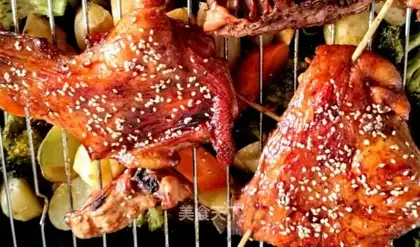 Honey sauce, roasted chicken legs
