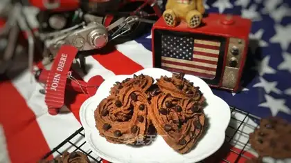 Chocolate pretzels, sweet cookies