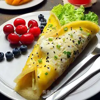 Egg and vegetable burrito
