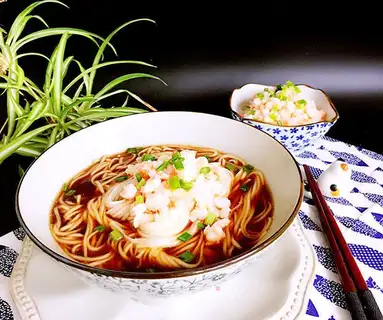 Three shrimp noodles