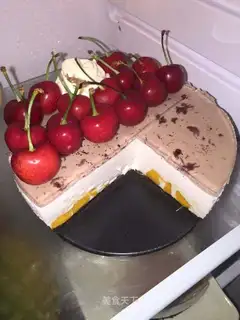 Cherry blueberry yogurt cake