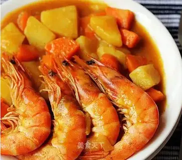 Gold curry shrimp
