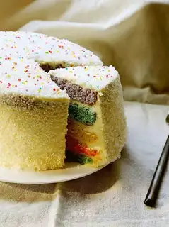 Coconut rainbow cake