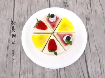 Rainbow yogurt cheesecake