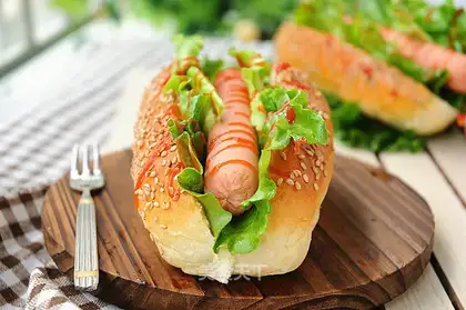 Bean sesame hot dog