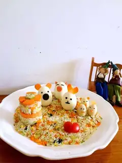 The animals are having dinner