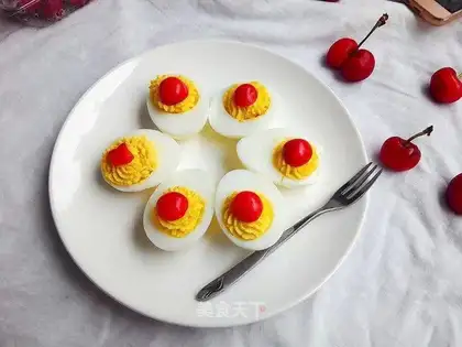 Cherry salad eggs