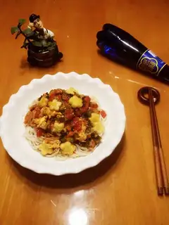 Tomato ham, cold noodles