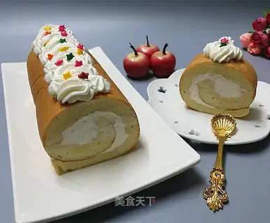 Four cream cake rolls