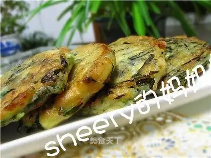 Leek tofu egg cake