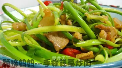 stir-fried pork with shredded garlic sprouts
