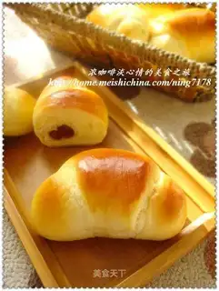 Coconut milk red heart croissants