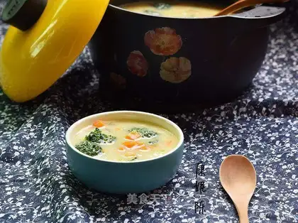 Rice juice and vegetable soup
