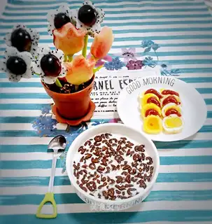 A flower pot breakfast