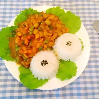 Curry chicken and potatoes