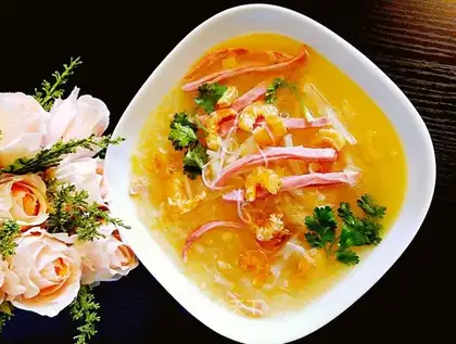 Ham shrimp radish soup