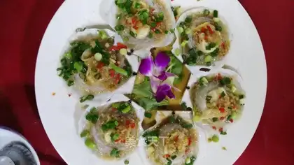 Garlic scallop fans