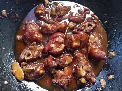 Red burning pig hoof