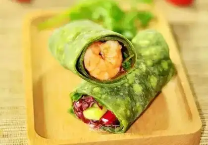 Shrimp spinach roll