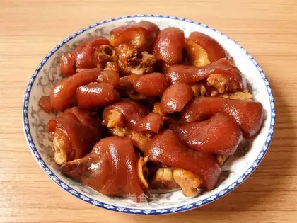 Red burning pig hoof