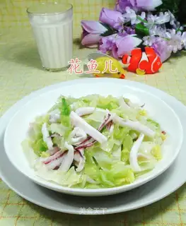Squid and cabbage
