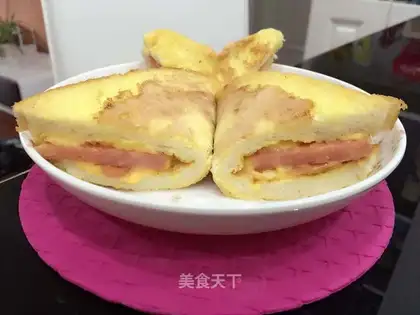 Cheese with egg ham sandwich