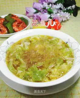 Curry cabbage fan soup