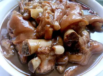 Red burning pig hoof