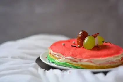 Red lasagna cake