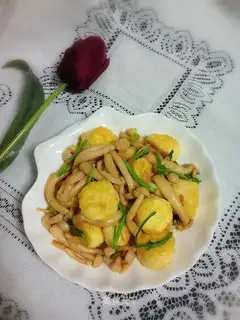Seafood mushrooms, Japanese tofu
