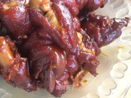 Red burning pig hoof