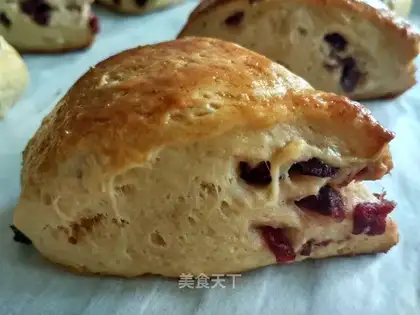 Red sugar cranberry scone