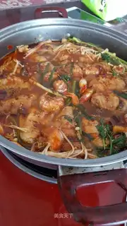 Homemade chicken fin lobster boiler