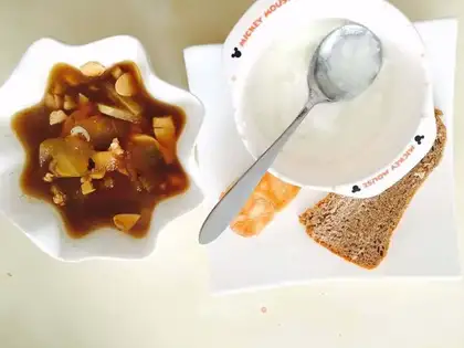 Shrimp-skinned chicken chest soup