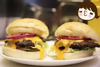 Cheese and beef burgers