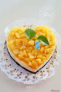 Yellow peach cheese cake