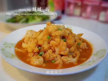 stir-fried cauliflower with tomatoes
