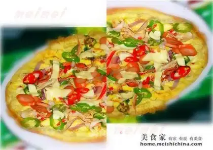 Egg cake pizza
