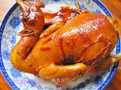 Chicken with mushroom and drum oil