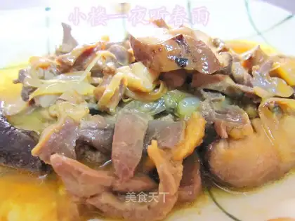 stir-fried chicken gizzards with mushrooms