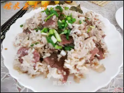 Steamed beef with glutinous rice