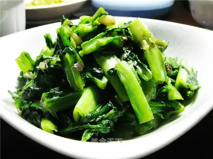 stir-fried bitter wheat and vegetable with black bean sauce